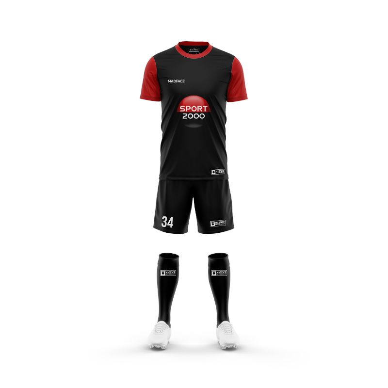 Conjunto de camiseta de partido - Cuello redondo - Mangas cortas montadas Y pantalón corto
