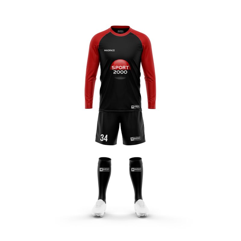 Conjunto de camiseta de partido - Cuello redondo - Mangas largas raglán Y pantalón corto