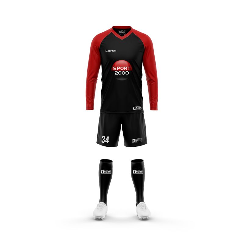 Match jersey set - V-neck - Long raglan sleeves AND shorts